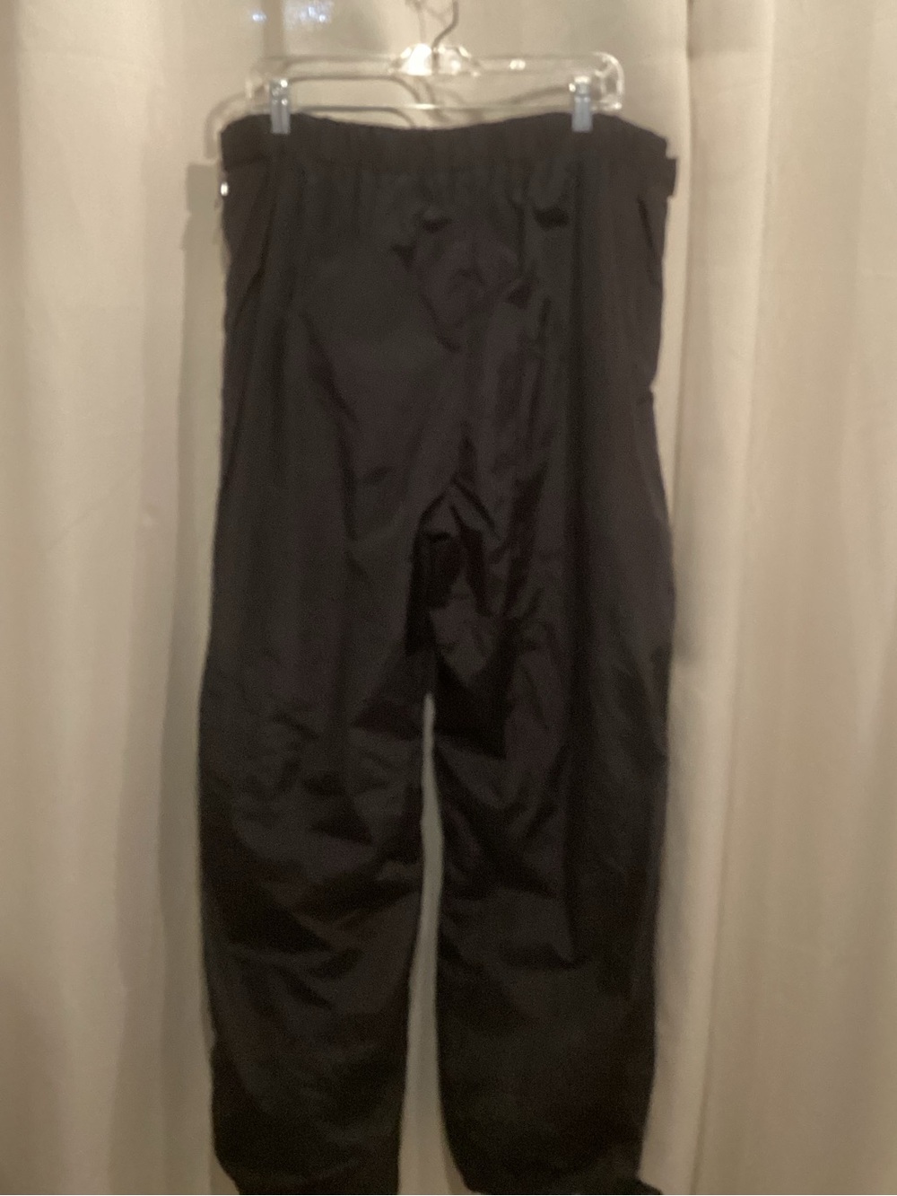 Men's Black Elastic-Waist & Zipper Side Ski Pants